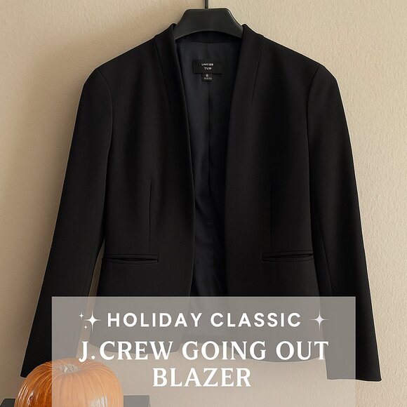 J.Crew Black “Going Out” Blazer – Stretch Twill – Chic Work-to-Evening Look - Picture 2 of 14